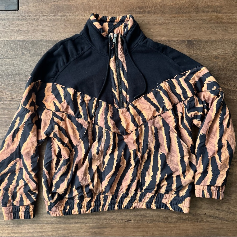 Free People Movement Tiger Stipe Half Zip Pullover Sweatshirt
